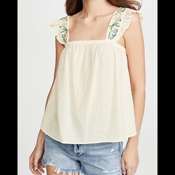 Madewell Tops - Madewell Embroidered Strap Top Cotton Gauze  sz M